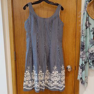 Nine West Blue and White Striped Dress